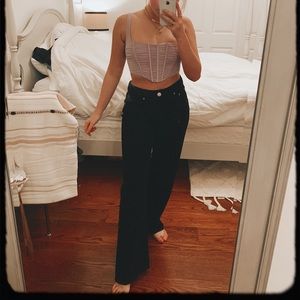 Black straight leg jeans